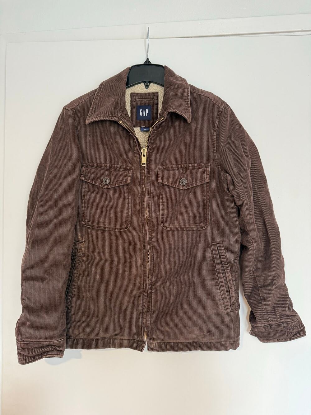 GAP Brown Corduroy Sherpa Lined Full Zip Jacket Size XS